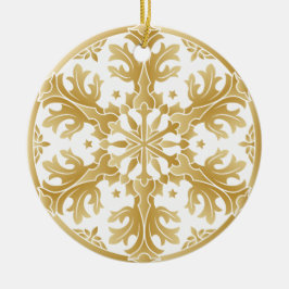 Vackert Golden Snowflake Circle Ornament
