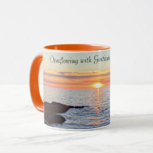 Vackert Golden Sunset på Sea Gratitude Orange Mugg