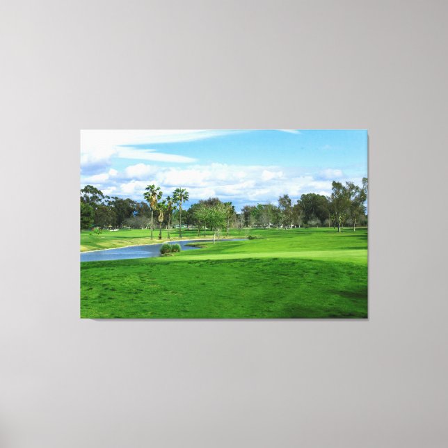 Vackert golf Course Wall Art Set Canvastryck (Framsida)
