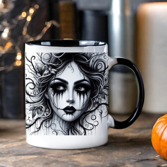 Vackert Gothic Woman Mugg (Skapare uppladdad)