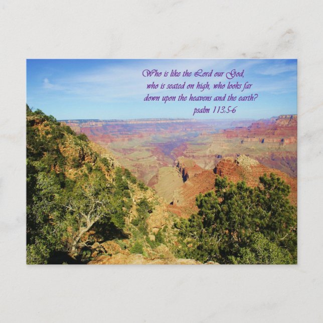 Vackert Grand Canyon Photo med Bible Verse Vykort (Framsida)