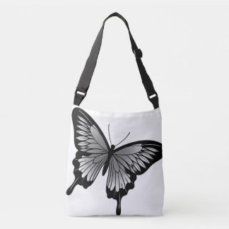 Vackert Grått Butterfly Kor Body Tote Bag Axelväska