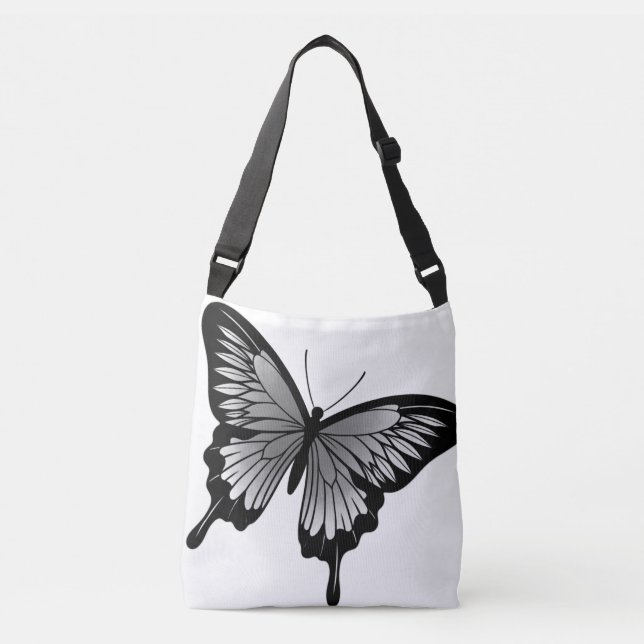 Vackert Grått Butterfly Kor Body Tote Bag Axelväska (Framsida)