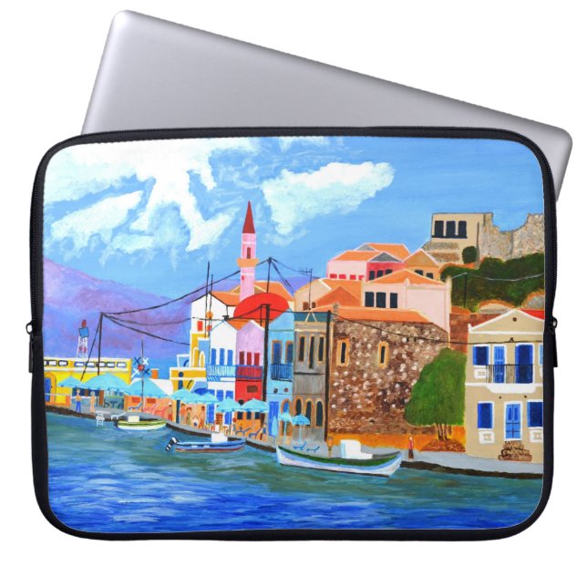 Vackert Grekland Electronics Bag Laptop Fodral (Framsidan)