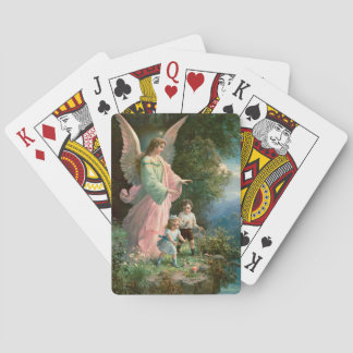 Vackert Guardian Angel Guarding Children Casinokort