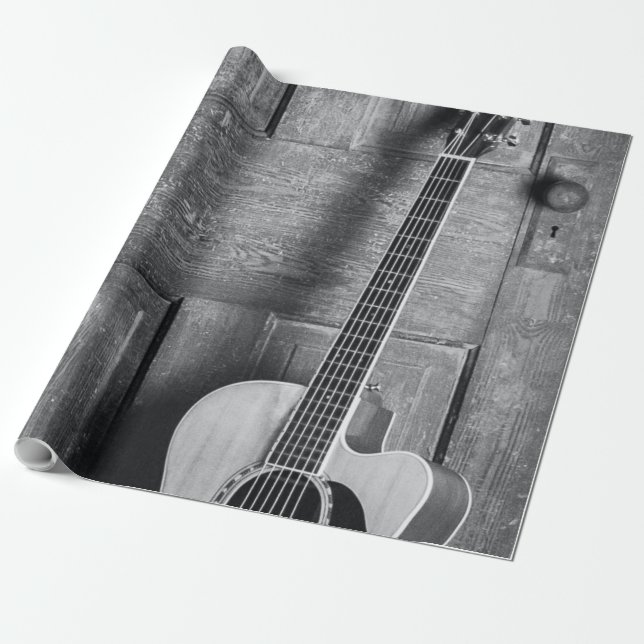 Vackert Guitar Presentpapper (Utrullad)