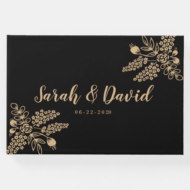 Vackert guld Foil Bröllop Guest bok (Framsida)