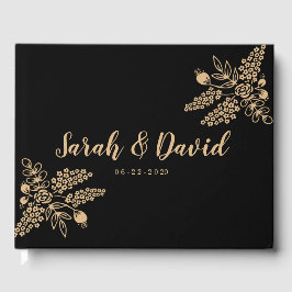 Vackert guld Foil Bröllop Guest bok