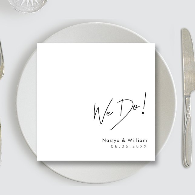 Vackert: Handen skrev "Vi gör" Bröllop Pappersservett (Simply Beautiful: Hand Lettered 'We Do' Wedding Napkins)