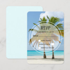 Vackert Handflatan Träd på en tropisk persika OSA Kort