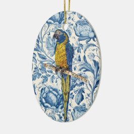 Vackert, handmålad, utrotad Macaw Julgransprydnad Keramik