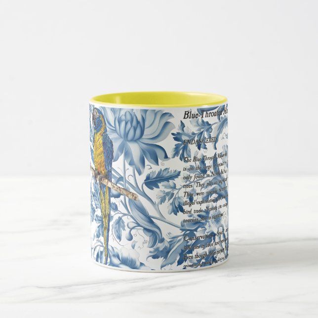 Vackert, handmålad, utrotad Macaw Mugg (Center)