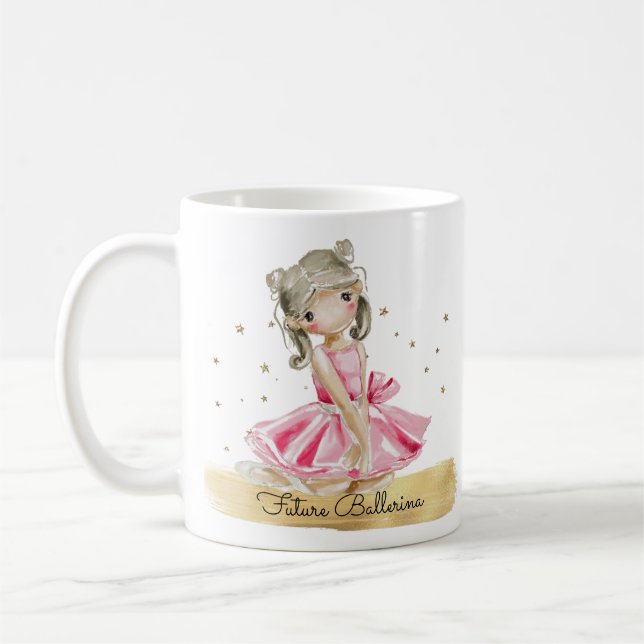 Vackert HandMålat vattenfärg Ballerina Mugg (Vänster)