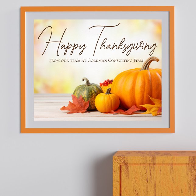Vackert Happy thanksgiving Anpassade Business Poster (Skapare uppladdad)