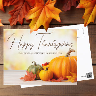 Vackert Happy thanksgiving Anpassade Business Vykort