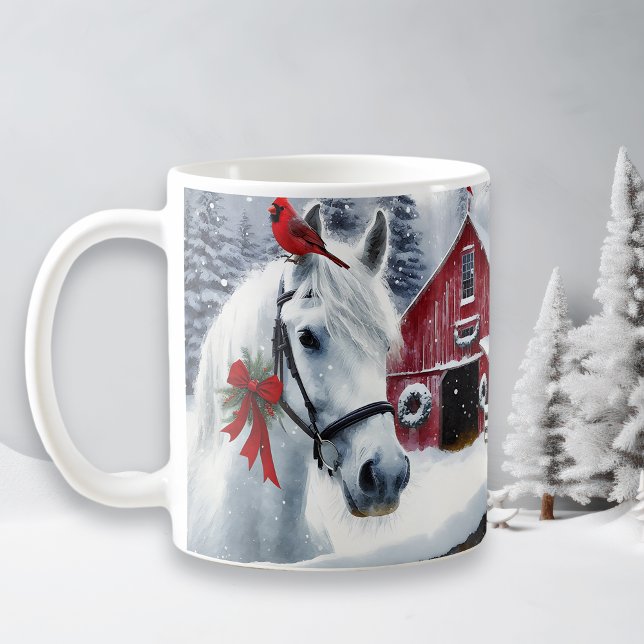 Vackert Helgdag Horse med kardinal Kaffemugg (Skapare uppladdad)