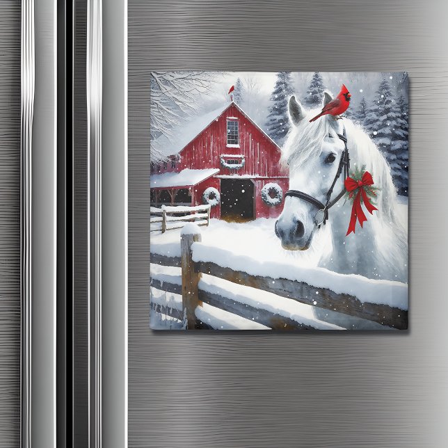 Vackert Helgdag Horse med kardinal Magnet (Skapare uppladdad)