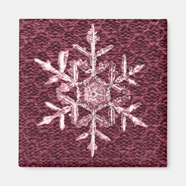 Vackert Helgdag Winter Snowflake Magnet (Framsidan)