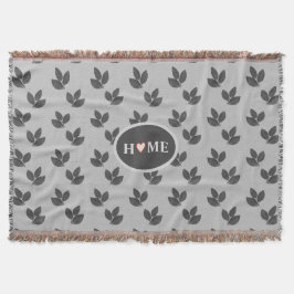 Vackert hjärta hem & lagerblad på grått filt