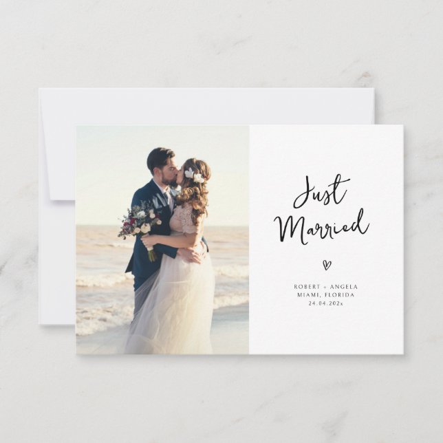 vackert hjärtskript bröllop meddelande (Framsida)