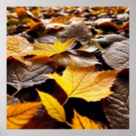 Vackert höst blad på marken 4 poster