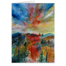 Vackert höstfärgskonst för hälsningskort
