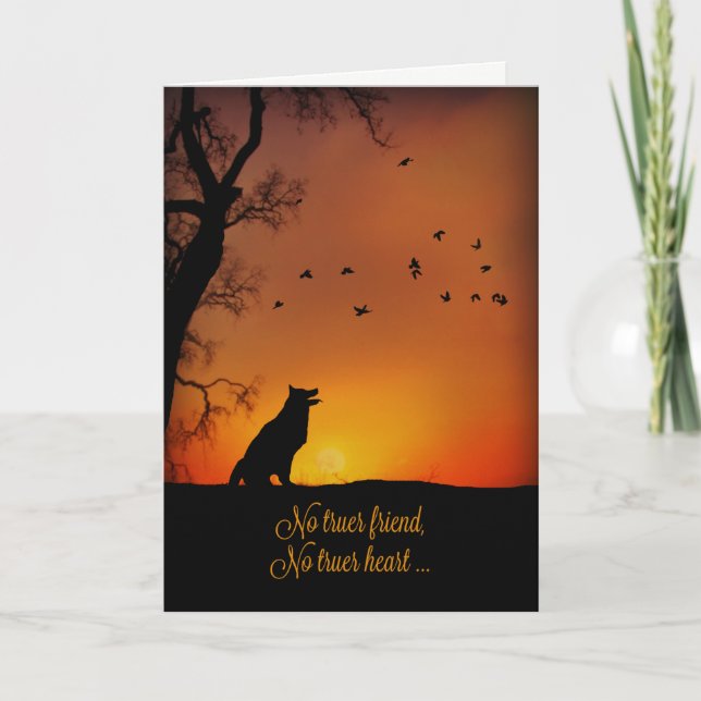 Vackert Hund Sympathy Card Kort (Framsida)