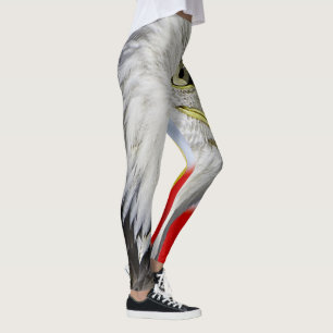 Vackert huvud från Örn och en amerikansk flagga Leggings
