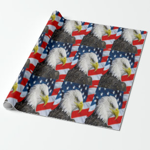 Vackert huvud från Örn och en amerikansk flagga Presentpapper