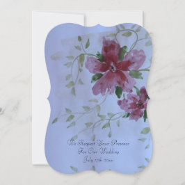 Vackert inbjudande till bröllopsblommor i Burgundy Inbjudningar