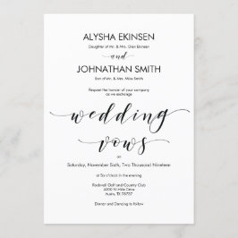 Vackert inbjudningskort för Elegant Giftermål