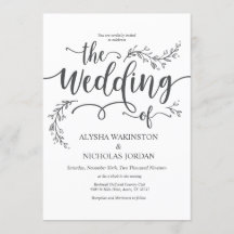 Vackert inbjudningskort för Rustic-bröllop