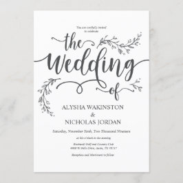 Vackert inbjudningskort för Rustic-bröllop