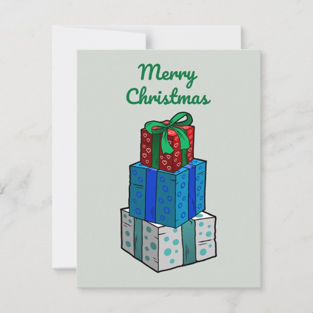 Vackert inslagna julklappar julkort (Framsida)