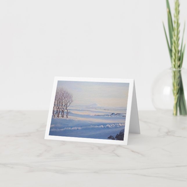 Vackert Island vinterlandskapskonst bra  Helgkort (Framsida)