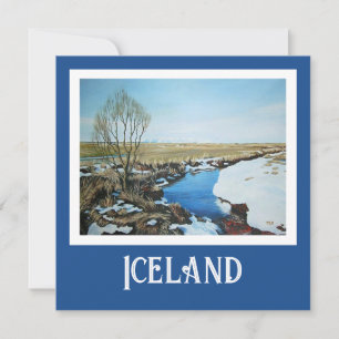 Vackert Islandets realism bra av landskapsbild Julkort