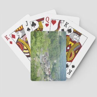 Vackert Japanskt Bergsby Resväskemärke Casinokort