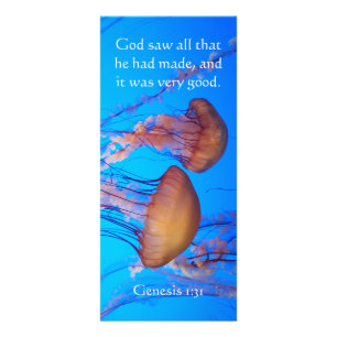 Vackert jellyfish Bible Verse Rack Card Reklamkort