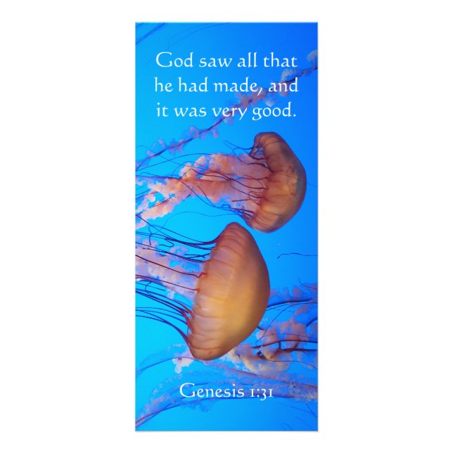 Vackert jellyfish Bible Verse Rack Card Reklamkort (Framsidan)