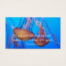 Vackert jellyfish Bible Verse Wallet Card