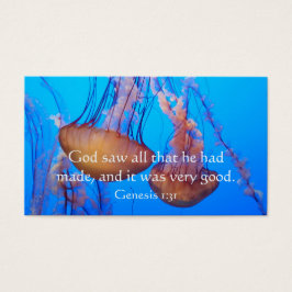 Vackert jellyfish Bible Verse Wallet Card Visitkort