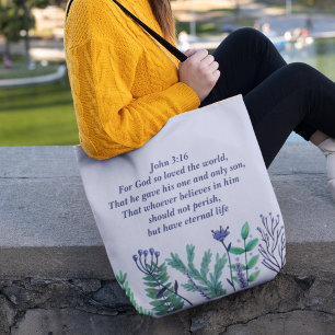 Vackert John 3:16 för Gud så älskade världen Tygkasse