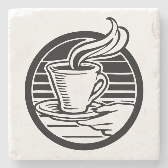 Vackert kaffe Kopp/Saucer Teckning Stone Underlägg (Framsidan)