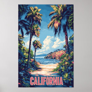 Vackert Kalifornien USA Illustration Travel Poster