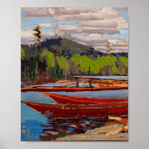 Vackert kanadensiska Sjö Scene Tom Thomson Bateaux Poster