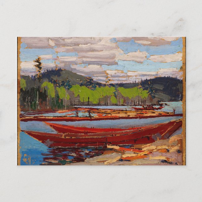 Vackert kanadensiska Sjö Scene Tom Thomson Bateaux Vykort (Framsida)