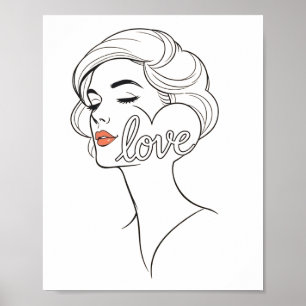 Vackert "KÄRLEK" - Beauty Salon Wall Art och Poste Poster