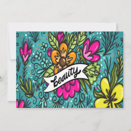 Vackert kastkudde med blommor julkort