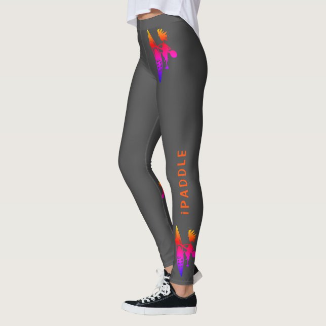 Vackert Kayaker i orange rosa färg Leg Leggings (Vänster)
