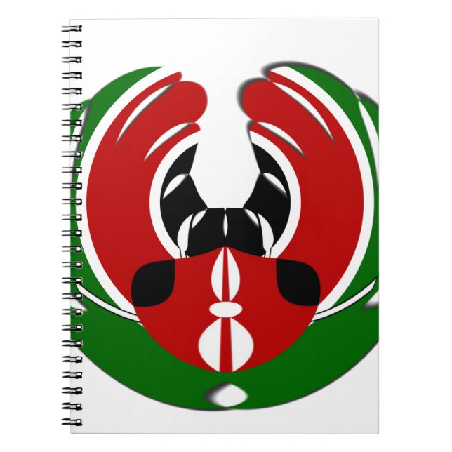 Vackert Kenyanska teaterkonst: Kenyan Flagga Butte Anteckningsbok Med Spiral (Framsidan)
